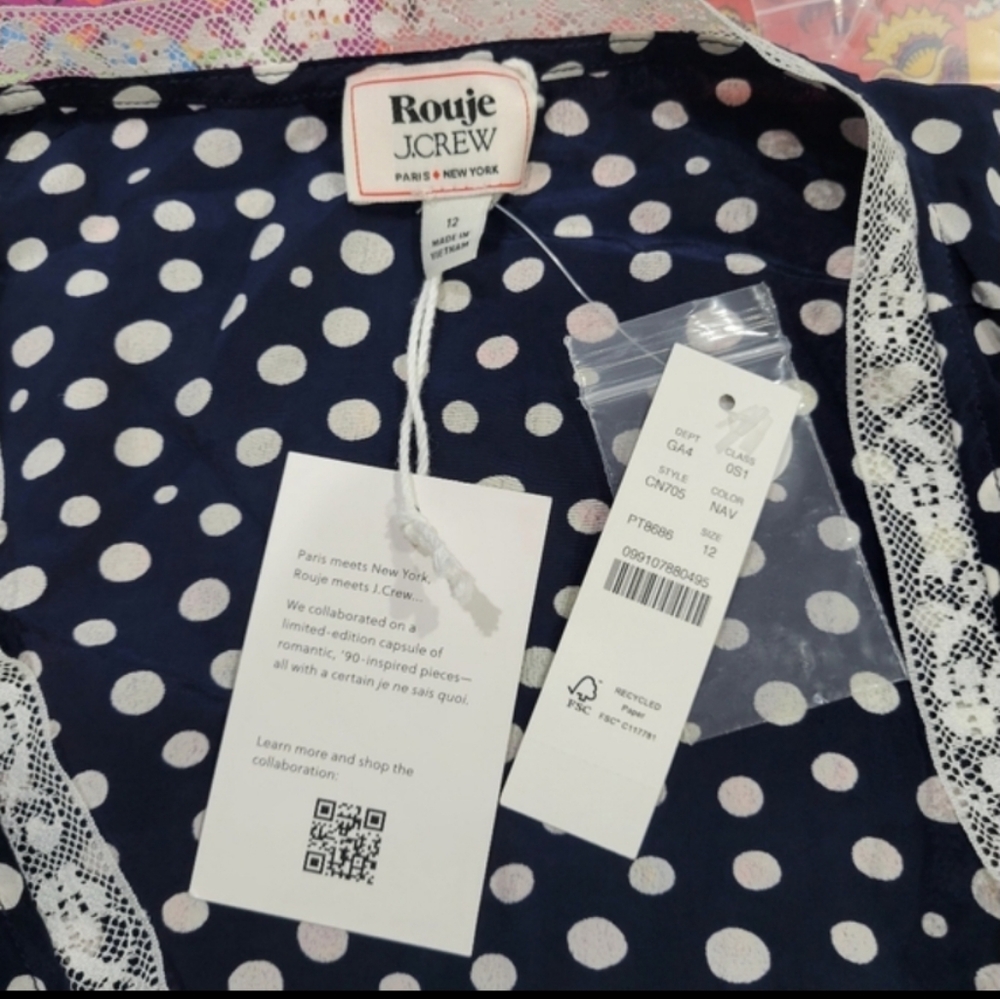 J Crew Rouje X J.Crew Rencard wrap dress CN705 Size 12 Polka Dots - Picture 7 of 8